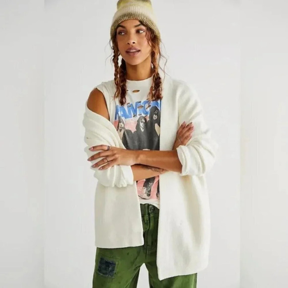 NWT Free People Ottoman Sweater Cardigan Color Ecru Size XS - Picture 2 of 9